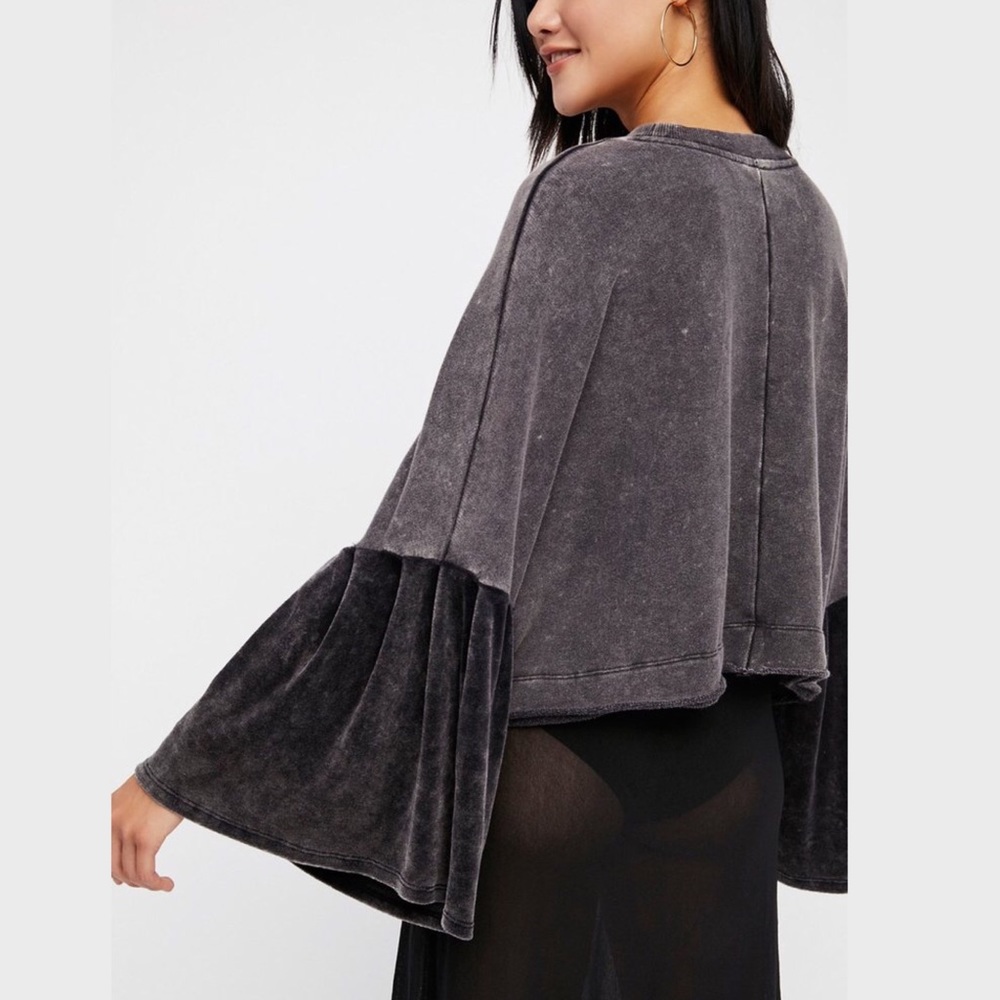 Free People Sleeve Glorious Sleeves Velvet Top - Picture 3 of 7